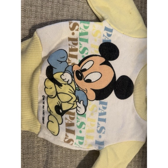 Disney Baby Mickey Mouse 90s Vintage Toddler Crewneck Sweatshirt Size 0-6 Months - Picture 3 of 6